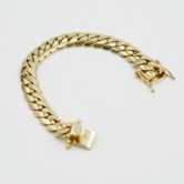 12 mm - Cuban Link Bracelet - 10K Solid Gold -  7.5¨ - 77.7g