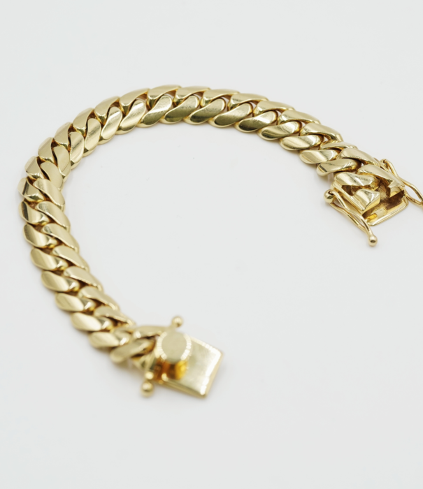 12 mm - Cuban Link Bracelet - 10K Solid Gold -  7.5¨ - 77.7g