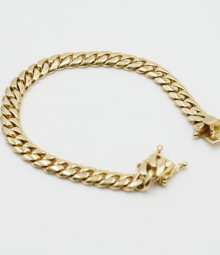 9 mm - Cuban Link Bracelet - 14K Solid Gold -  8.5¨ - 54.3g