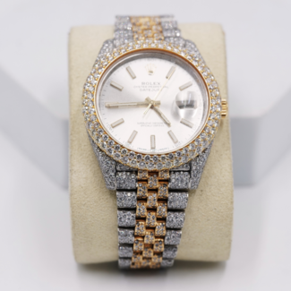 Rolex - Datejust - 41 MM - Diamonds Bezel and Bracelet - White  Dial