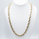 9 mm - Cadena Rope  - 14K Oro Macizo - 24¨