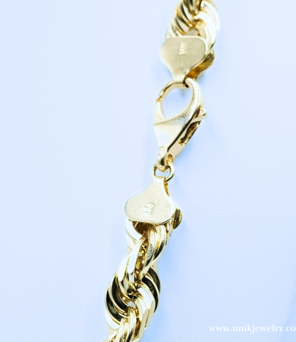 9 mm - Rope Chain - 14K Solid Gold - 24¨