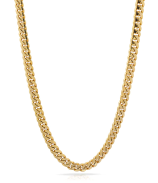 7 MM- Cuban Link Chain - 14K Gold Bonded