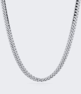 8 MM - Silver Cuban Link Chain