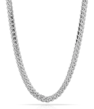 10 MM - Silver Cuban Link Chain