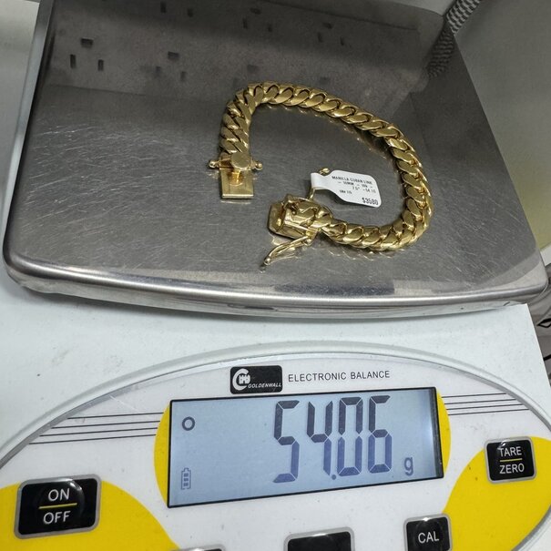 10 mm - Cuban Link Bracelet - 10K Solid Gold -  7.5¨ - 54.1g