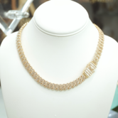 Cadena De Diamantes Baguette - 10K  - 17 pulgadas