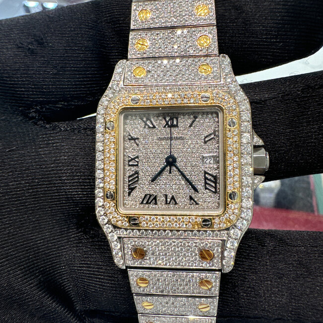 Cartier Luxury Watch – 29MM with Full Diamond Setting | Unik Jewelry