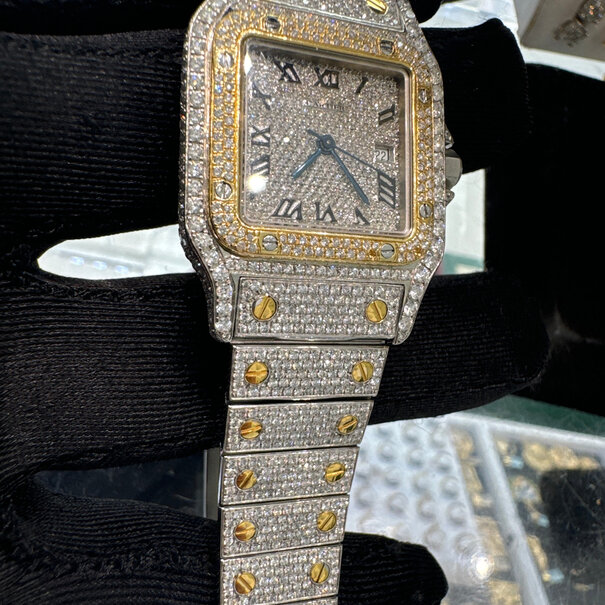 Cartier santos full diamonds-29mm
