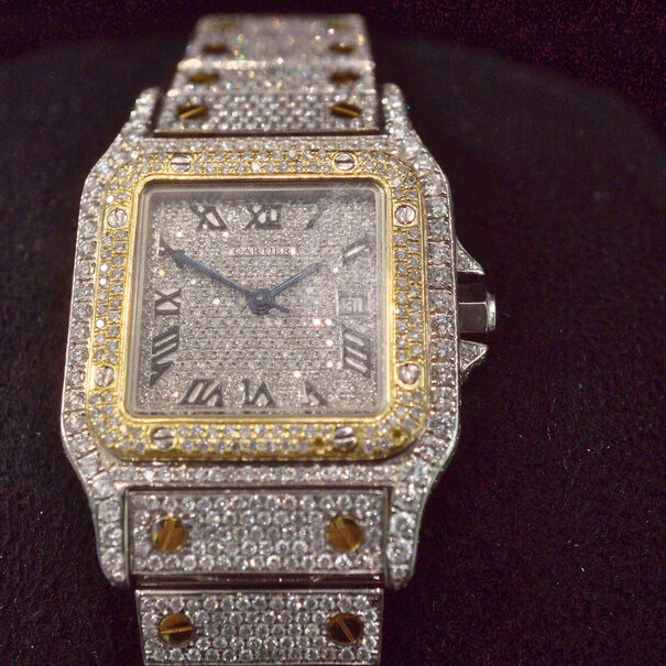 Cartier santos full diamonds-29mm