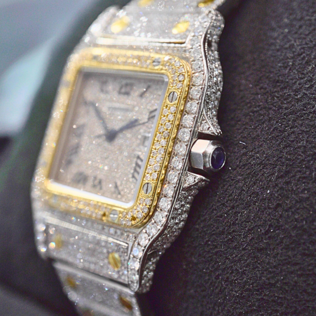 Cartier Luxury Watch – 29MM with Full Diamond Setting | Unik Jewelry
