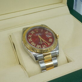 Rolex Datejust 116333 Bicolor 41 mm – Esfera Roja con Números Romanos y Diamantes