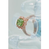 ANILLO DIAMANTES LAB-14K-3.05CTW-GREEN CENTER