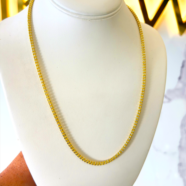 Ice Necklace 3MM – Solid 10K Gold Chain – 20 Inches | Unik Jewelry