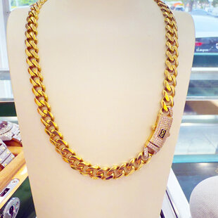 Men's Necklace Monaco   9mm  10K  17 inch