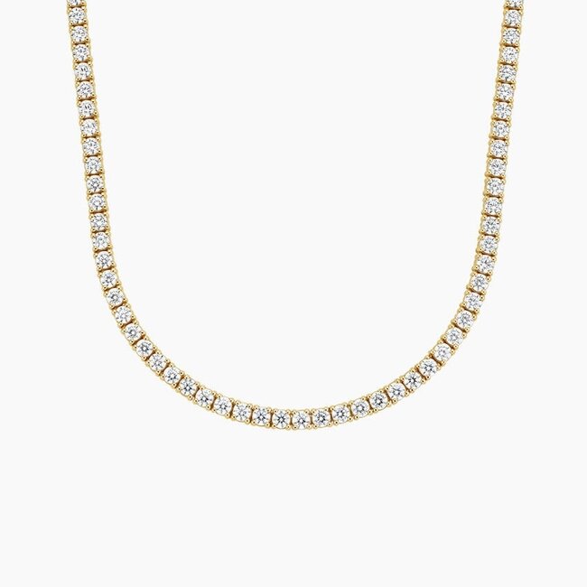 Tennis Chain 3MM in 10K Gold – 22” with Natural Diamonds