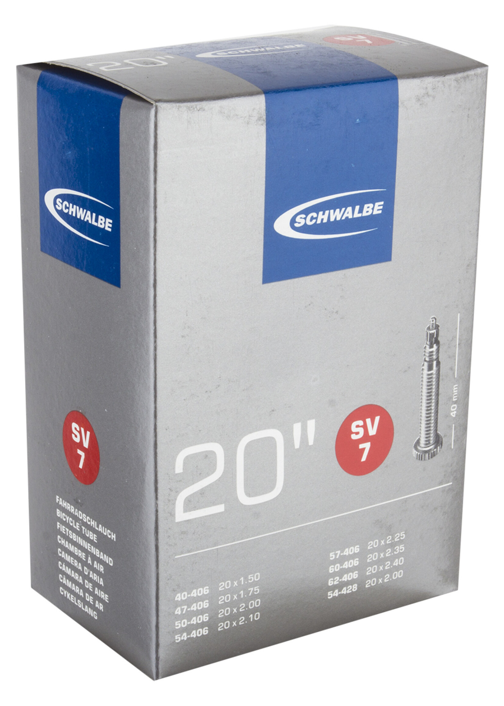 schwalbe TUBE SCHWALBE 20x1.50-2.45 PV 40mm