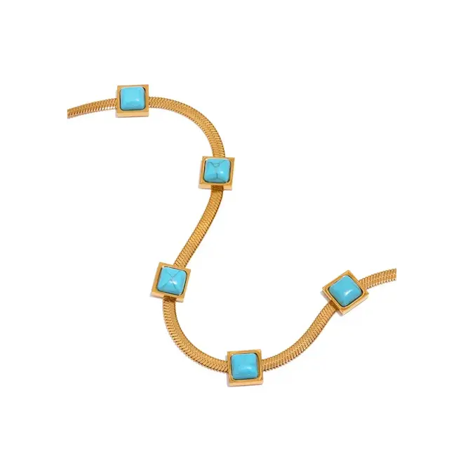 Hjane: Turquoise Stud Necklace