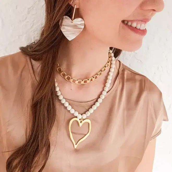 Virtue Gemstone Beaded Necklace Heart