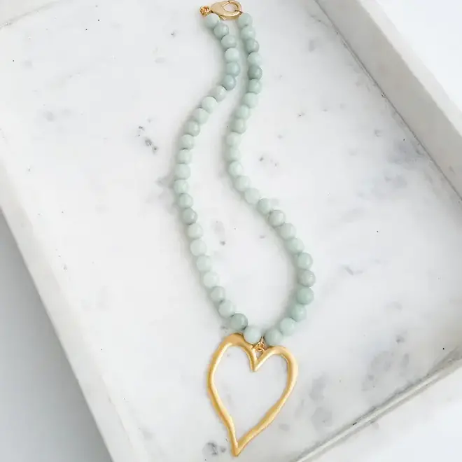 Virtue Gemstone Beaded Necklace Heart