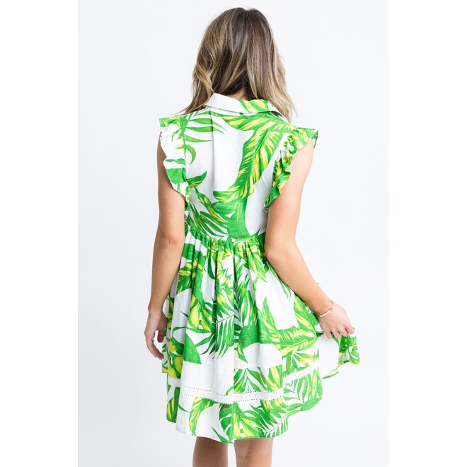 Karlie Palm Leaf Tier dress