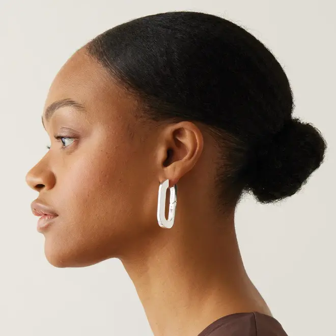 Jenny Bird: Mega U-link Earrings Silver