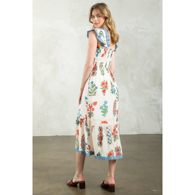 THML: Smocked Flower Print Dress