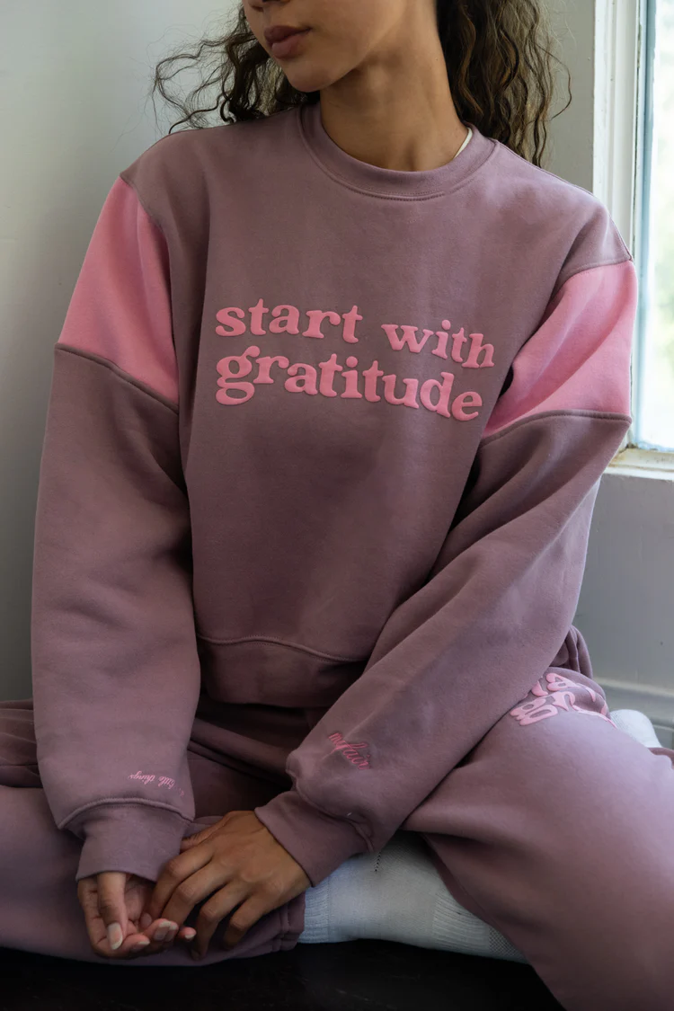 Mayfair Group What Are you Grateful For Crewneck Indigo