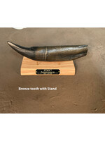 STAN Tyrannosaurus rex ® - Tooth 11.5" Bronze w/Oak base Fossil Replica - Replicas/Models