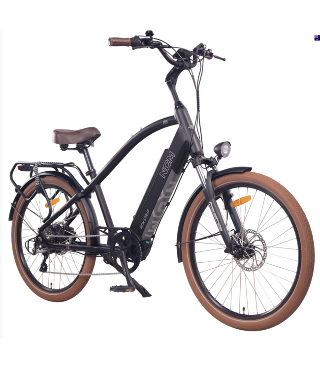 NCM CRU7 CRUISER ELECTRIC BIKE BLACK 26 INCH