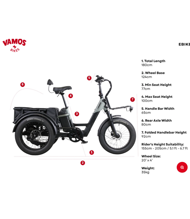 VAMOS VAMOS PAPA GRANDE PRO 2026 52 V/ 20AH GREY ELECTRIC TRIKE