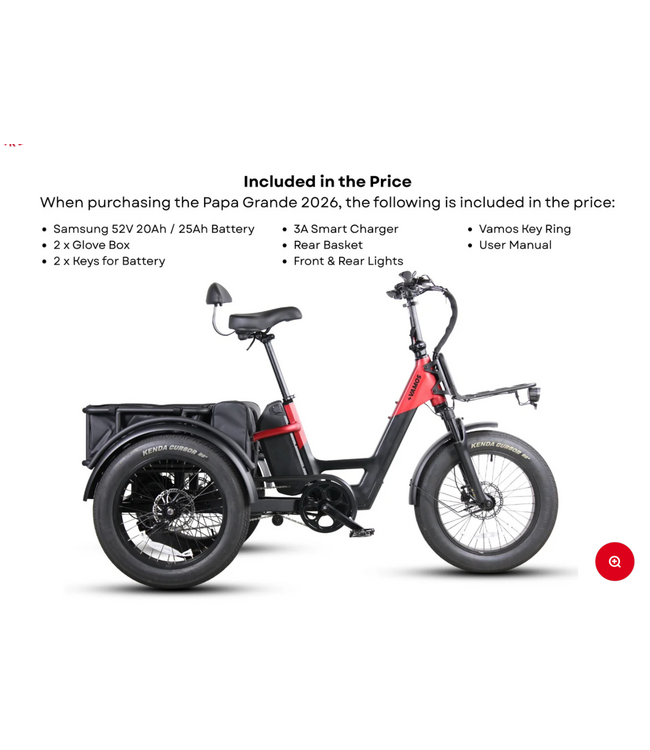 VAMOS VAMOS PAPA GRANDE PRO 2026 52 V/ 20AH GREY ELECTRIC TRIKE