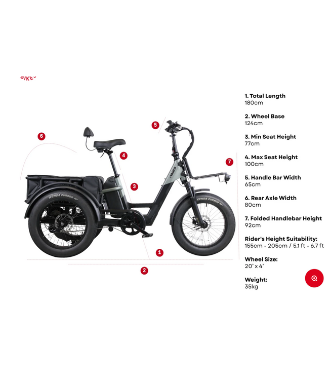 VAMOS VAMOS PAPA GRANDE PRO 2026 52V 20AH GREY ELECTRIC TRIKE