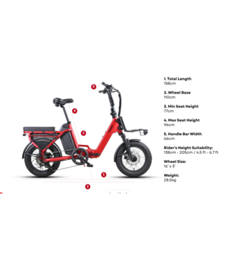 VAMOS VAMOS EL DOBLEZ ELECTRIC FOLDING BIKE GREY or RED 2026
