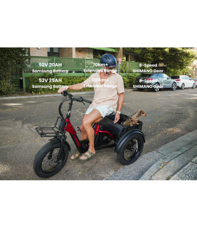 VAMOS VAMOS PAPA GRANDE PRO 2026 52V 20AH RED ELECTRIC TRIKE