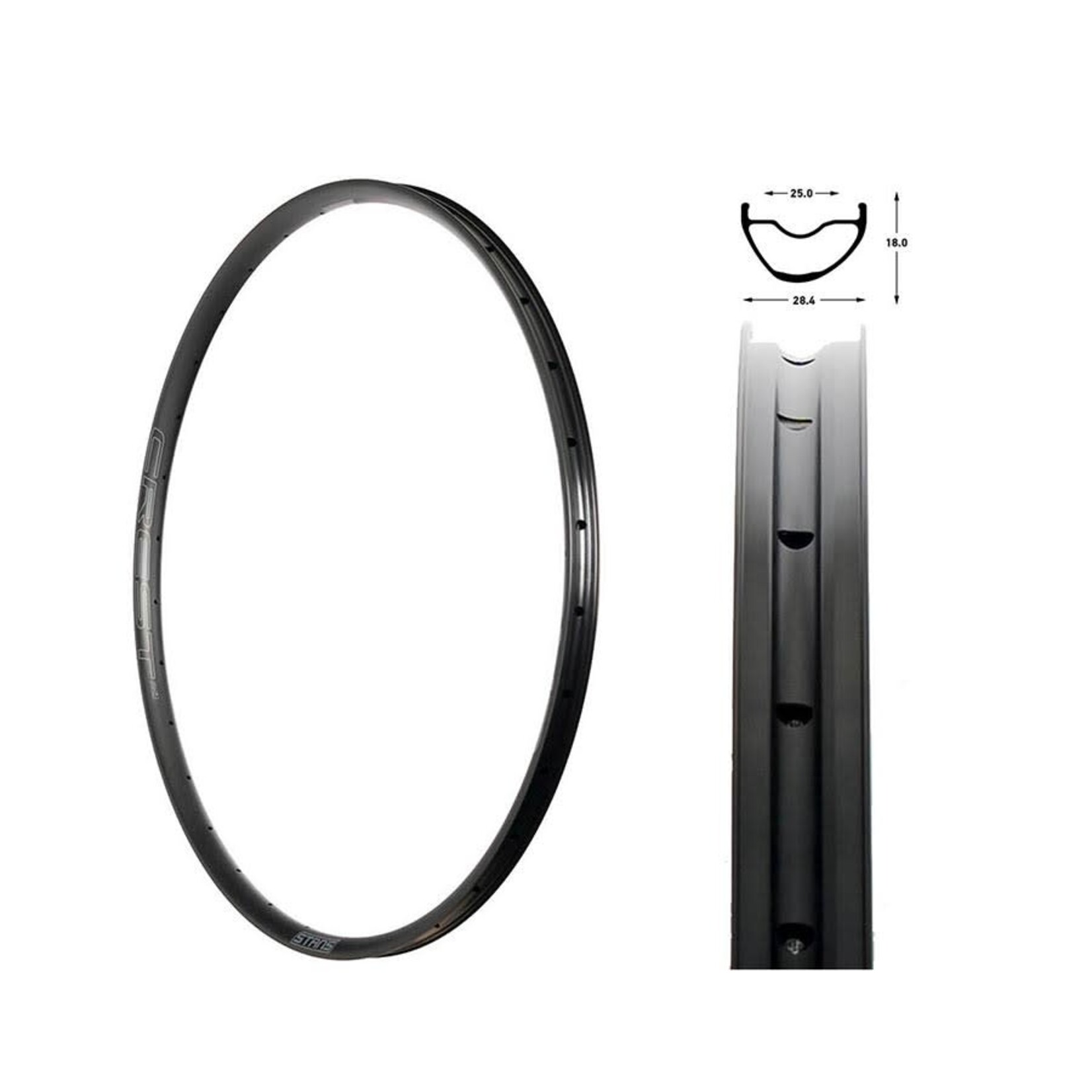 Stans No Tubes Stans No Tubes, Crest MK4, Rim, 29'', Holes: 28, Black