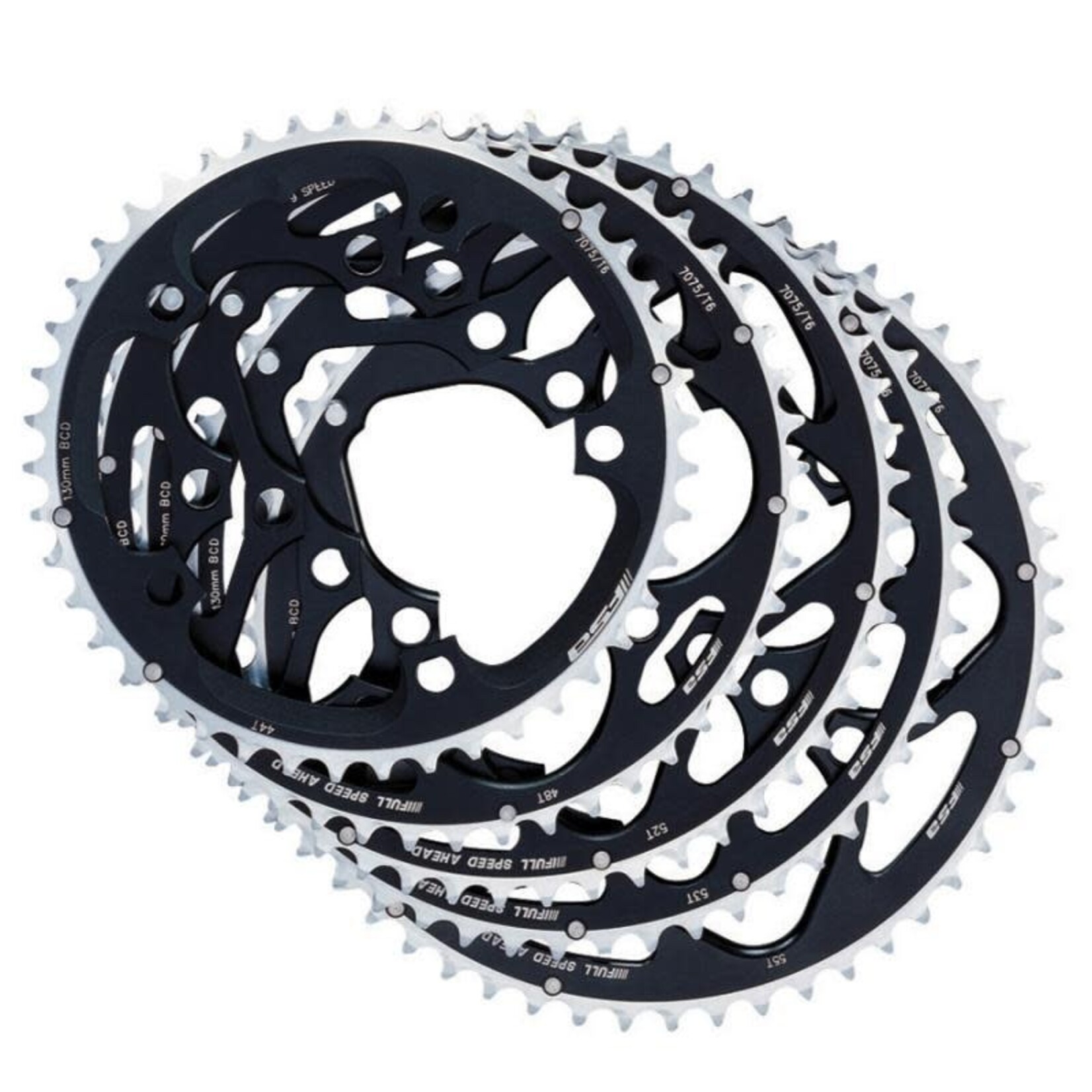 FSA FSA, 53T, 10/11sp., BCD: 130mm, 5 Bolts, Pro Road, Outer Chainring, Aluminum, Black, 371-0153E