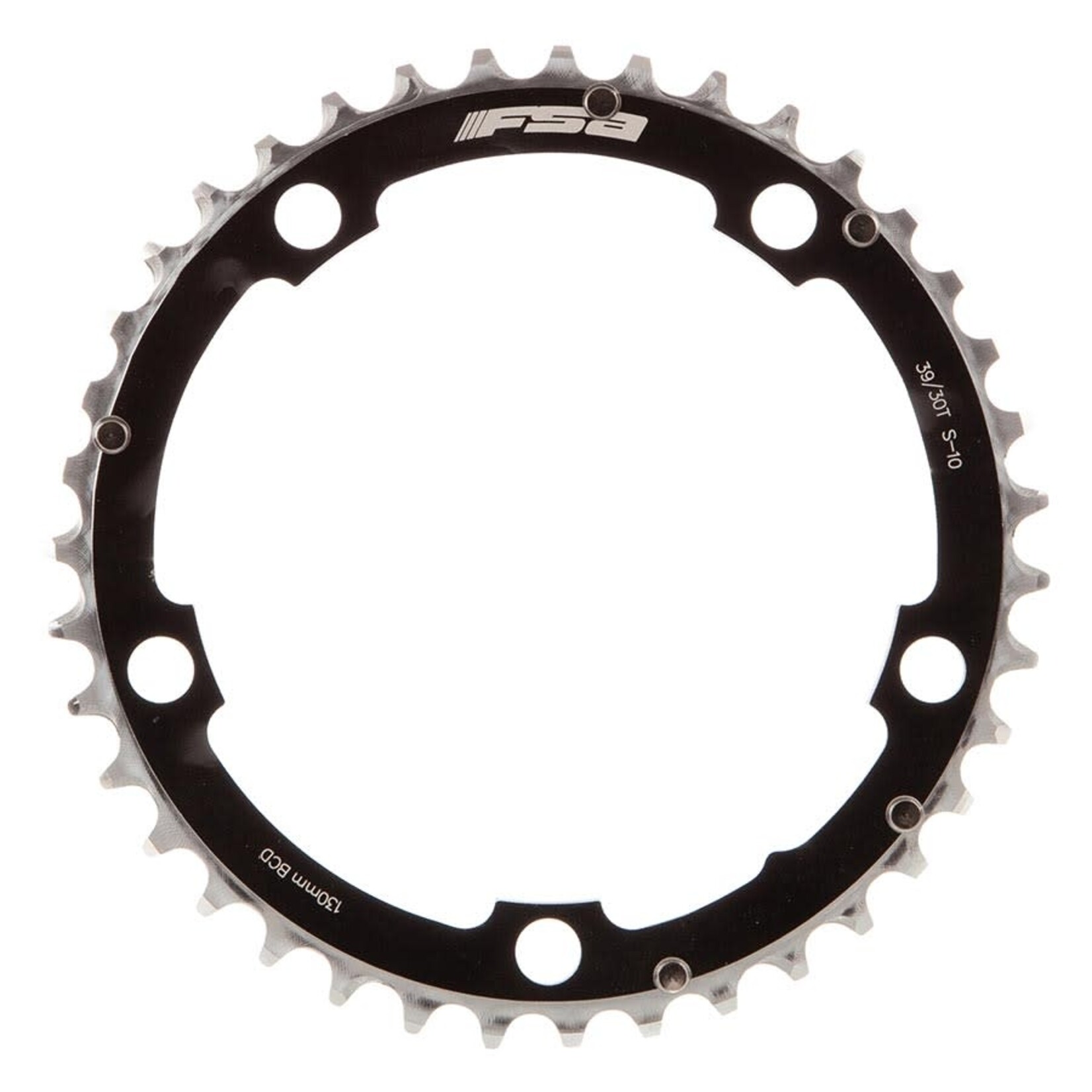 FSA FSA, 39T, 10sp., BCD: 130mm, 5 Bolts, Inner Chainring, For Road triple, Aluminum, Black, 370-0239