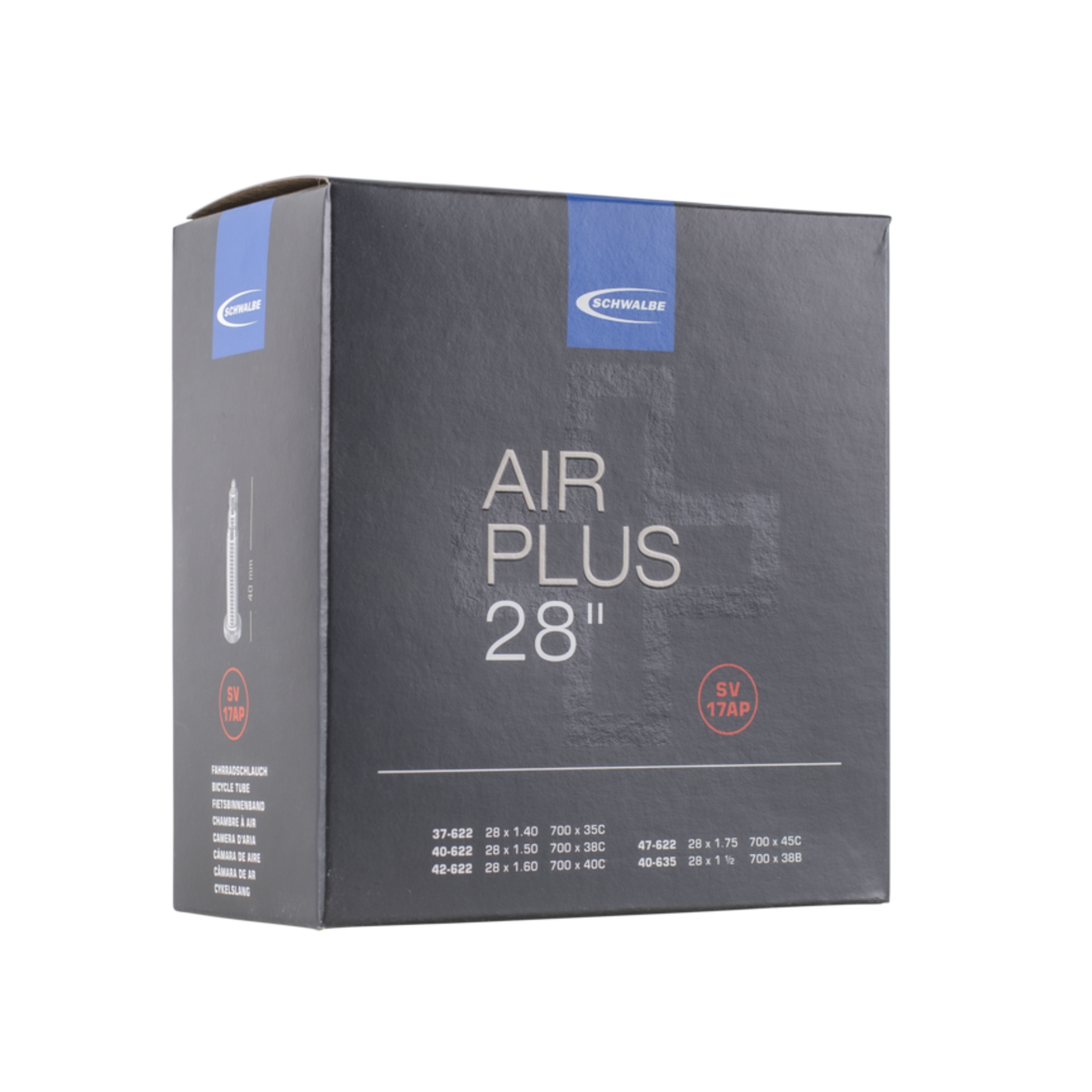 Schwalbe Schwalbe Air Plus Tube 17AP SV, 700 x 35/45, 40mm Presta Valve /each