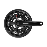 Shimano Shimano, FC-A073, Crankset, 7/8 sp., 170mm, 30/39/50T, BCD:Rivets, Square, 45mm, w/ Chainguard, Black