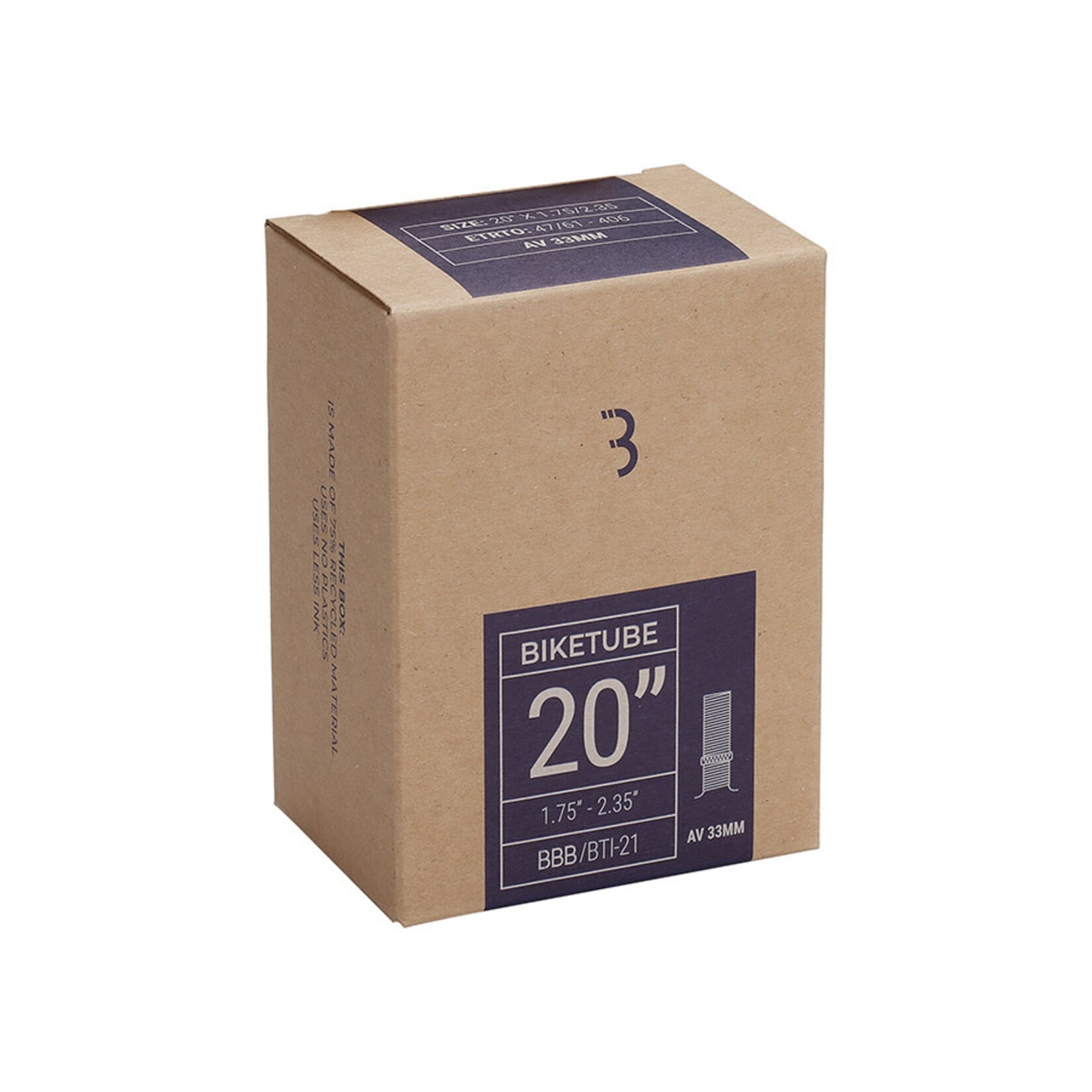 BBB Cycling BBB Cycling, Tube, Schrader, Length: 33mm, 20'', 1.75-2.35