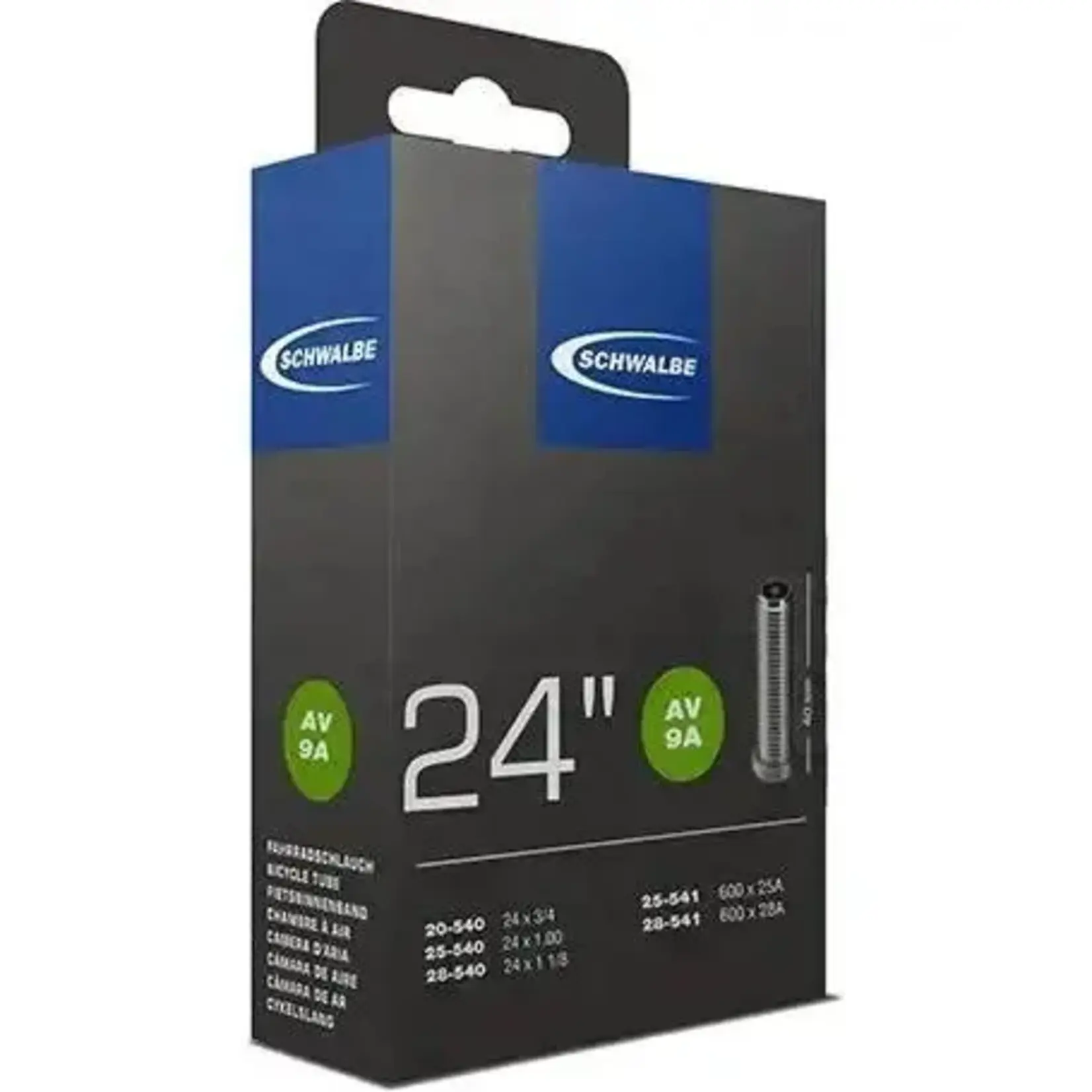 Schwalbe Schwalbe Tube #9 24 x 1.75 Schrader Valve, Standard Length 40mm