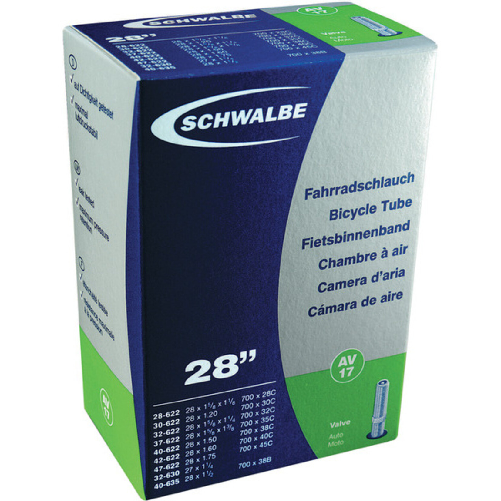SCHWALBE Schwalbe Tube 29X1,75-2,35 Valve Presta