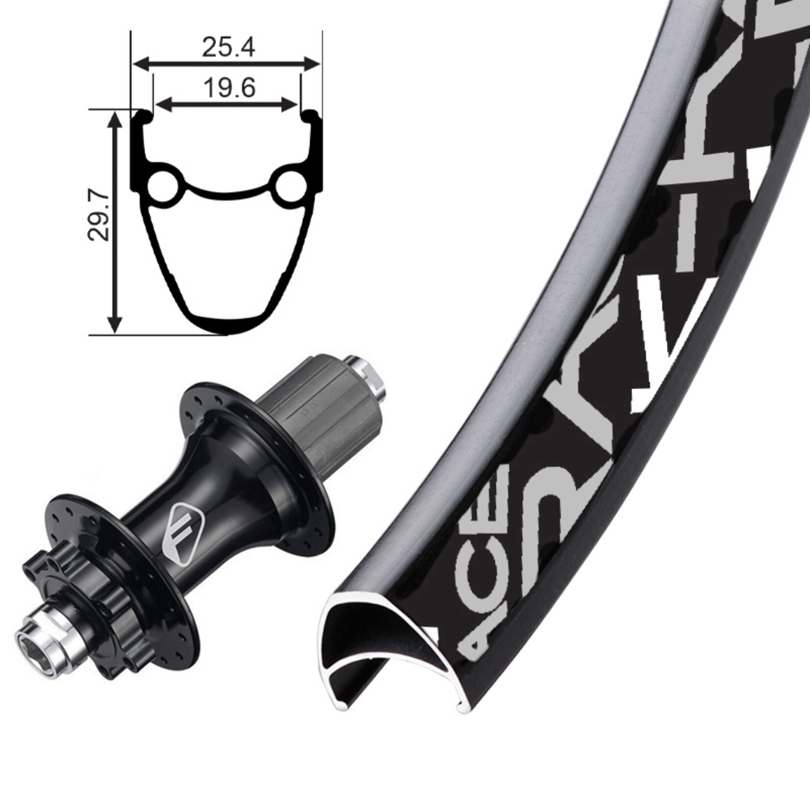 K-RACE- ROUE ARRIÈRE / FORMULA, 700 12X142MM, 8-9-10 VIT. 6 BOULONS