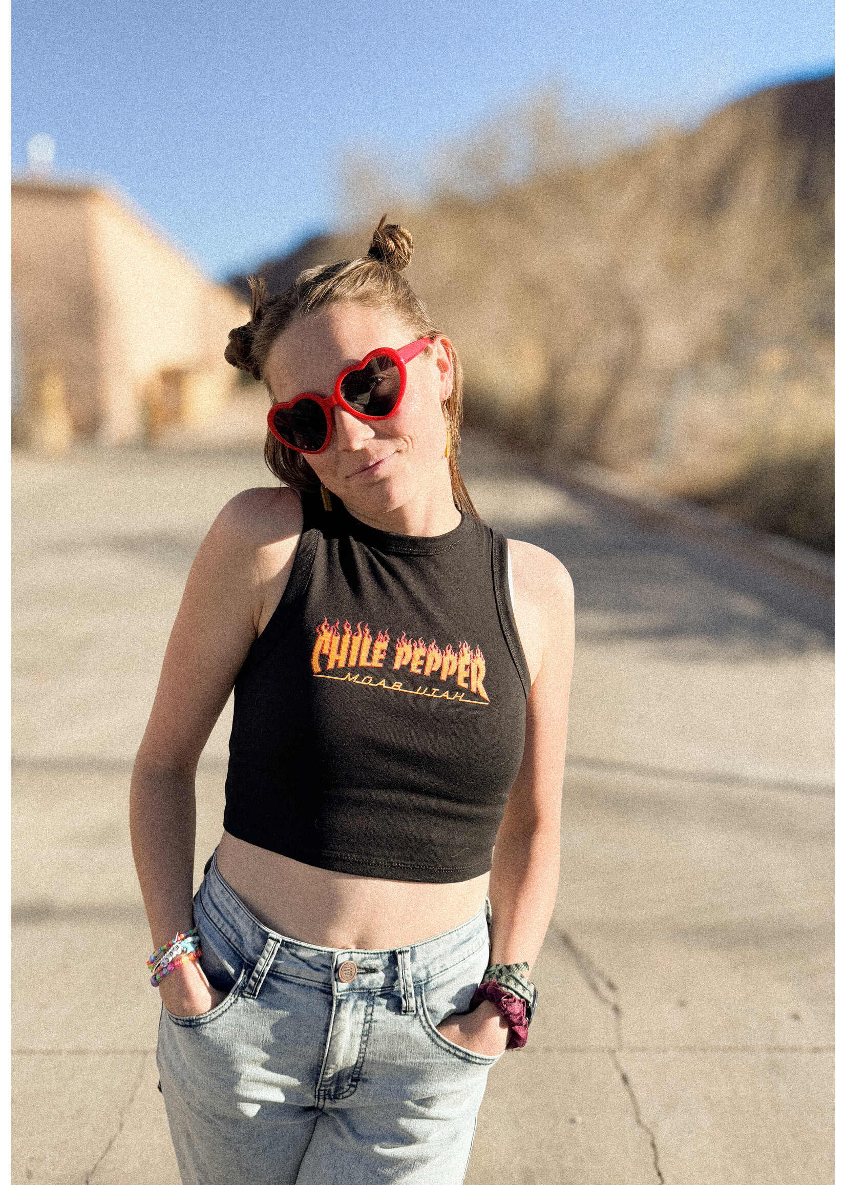 Chile Pepper Chile Pepper - Burner Muscle Crop Tank - W's