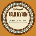 D'Addario D'Addario BES031W Folk Nylon Guitar Single String Silver Wound Ball End .031