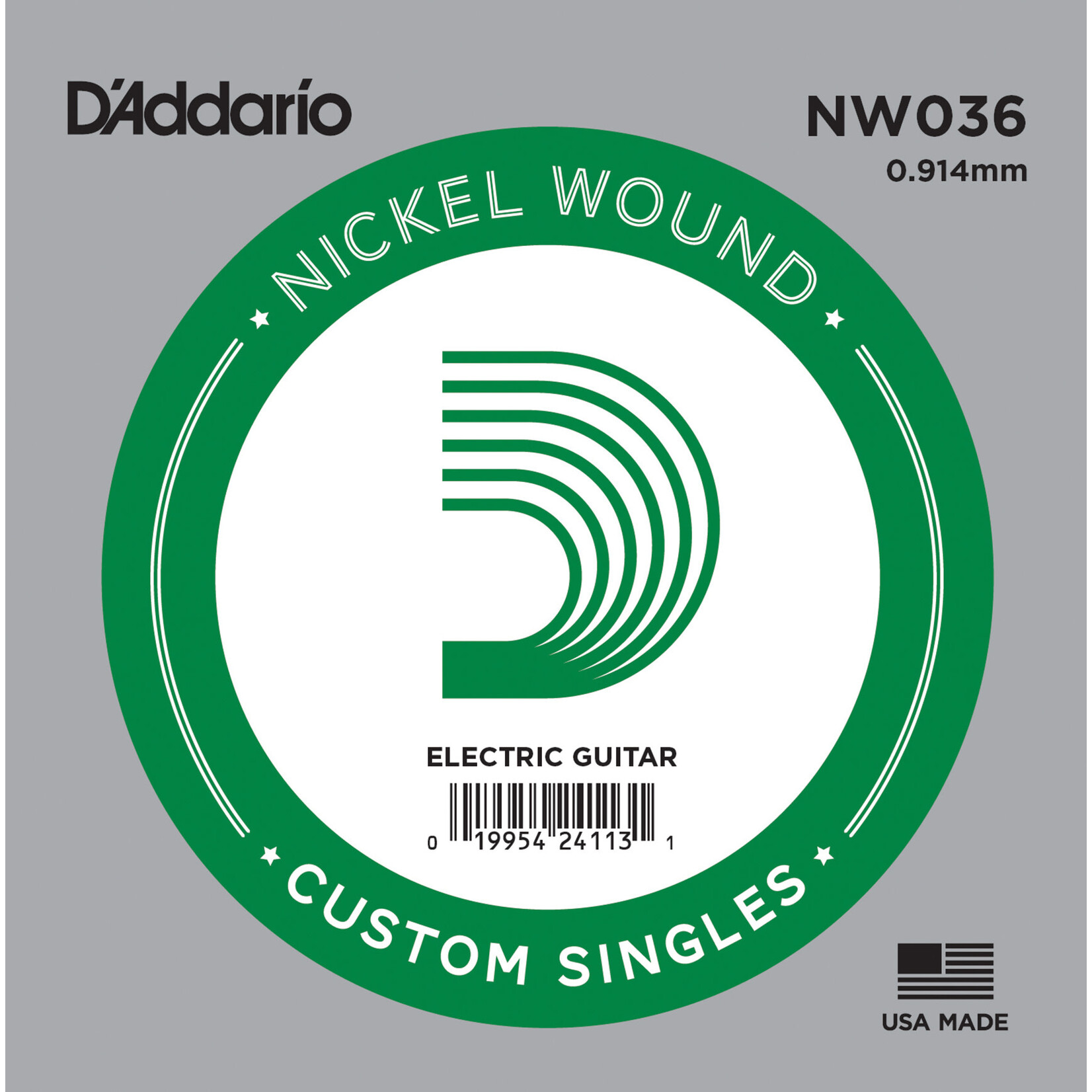 D'Addario D'Addario NW036 Nickel Wound Electric Guitar Single String .036