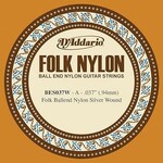 D'Addario D'Addario BES037W Folk Nylon Guitar Single String Silver Wound Ball End .037