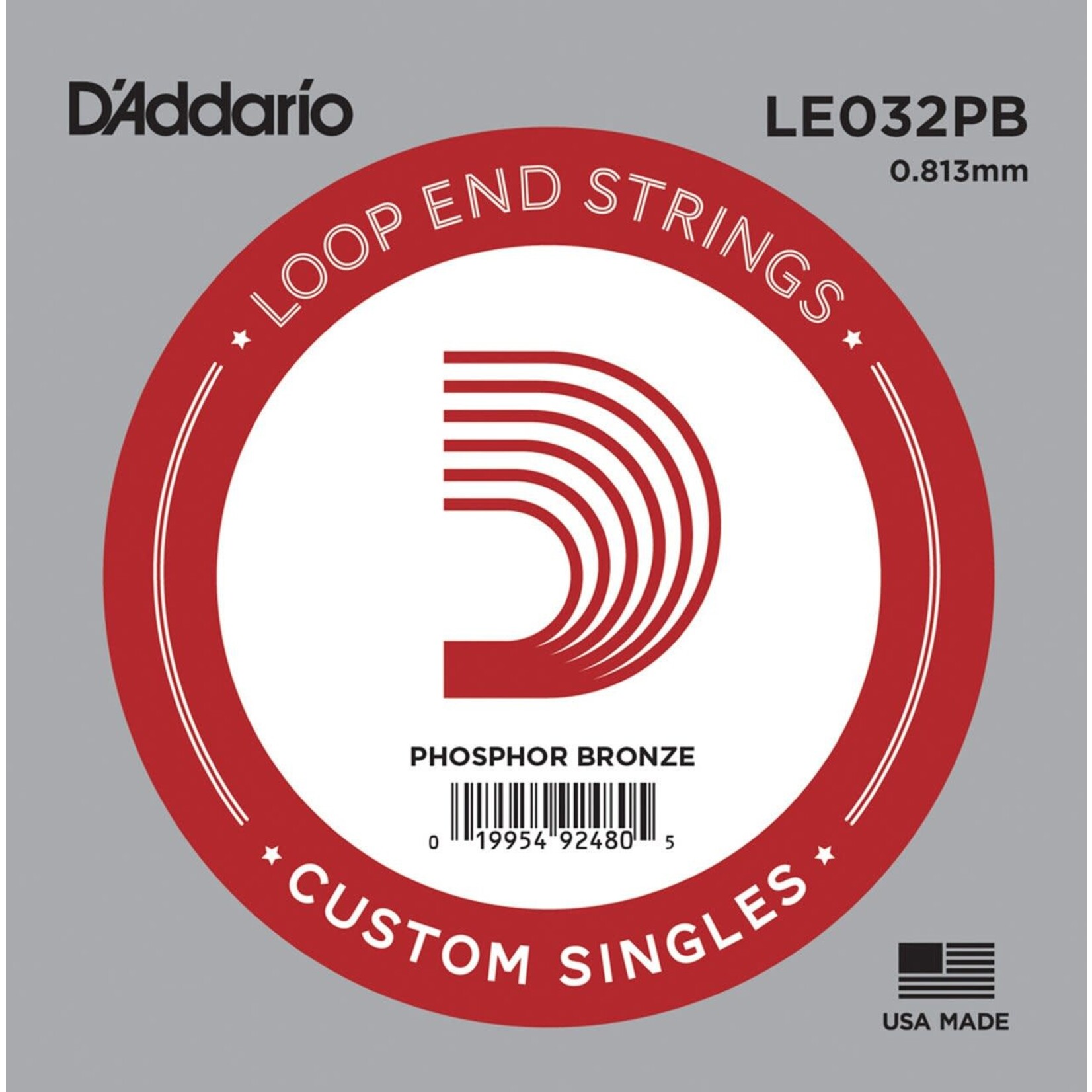 D'Addario D'Addario LE032PB Phosphor Bronze Loop End Single String .032