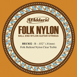 D'Addario D'Addario BEC032 Folk Nylon Guitar Single String Clear Nylon Ball End .032